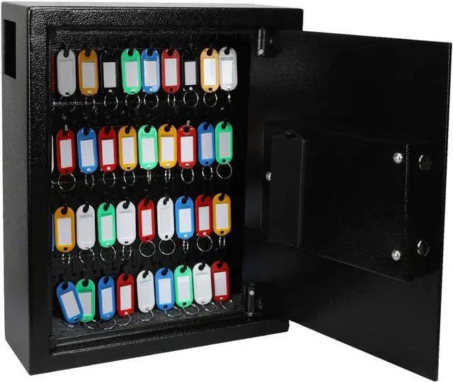 Alt view image 4 of 7 - Electronic 40 Keys Cabinet Wall Mount,Digital Key Safe Lock Box,Large Security Lockbox for House Key,Heavy Duty Combination Lock Storage,14.37'' X 11.8'' X3.93'' (Black,40 Keys)