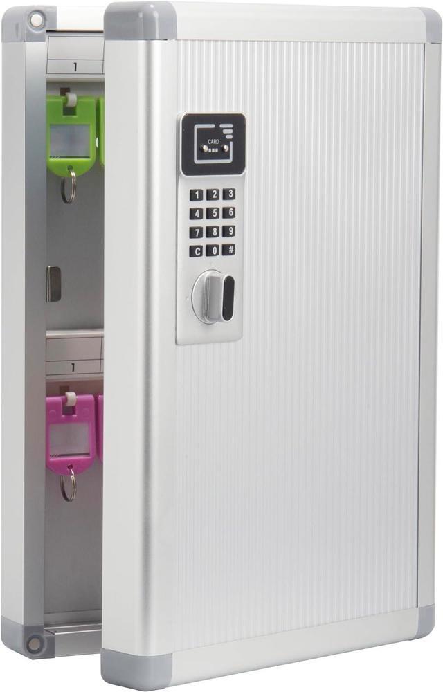 Main image of Key Organizer Lock Box with Combination Lock, Key Box Wall Mount with Code Lock and Key Tag for House Keys Outdoor Key Cabinet (Silver, 24 Slots) 8.46 * 2.55 * 13 Inch