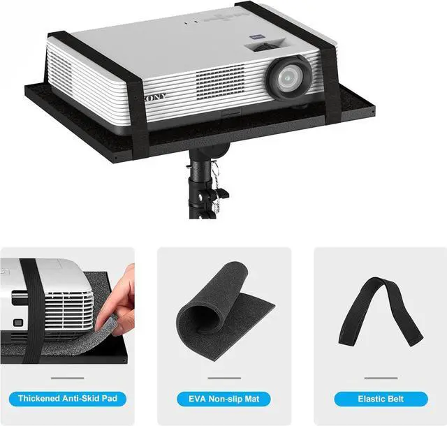 Alt view image 4 of 7 - Projector Stand Tripod, Laptop Tripod Stand Adjustable Height from 23.5 to 63.5 inches with Gooseneck Phone Holder, Laptop Floor Stand for Office, Home, Stage, Studio, DJ Racks Holder Mount