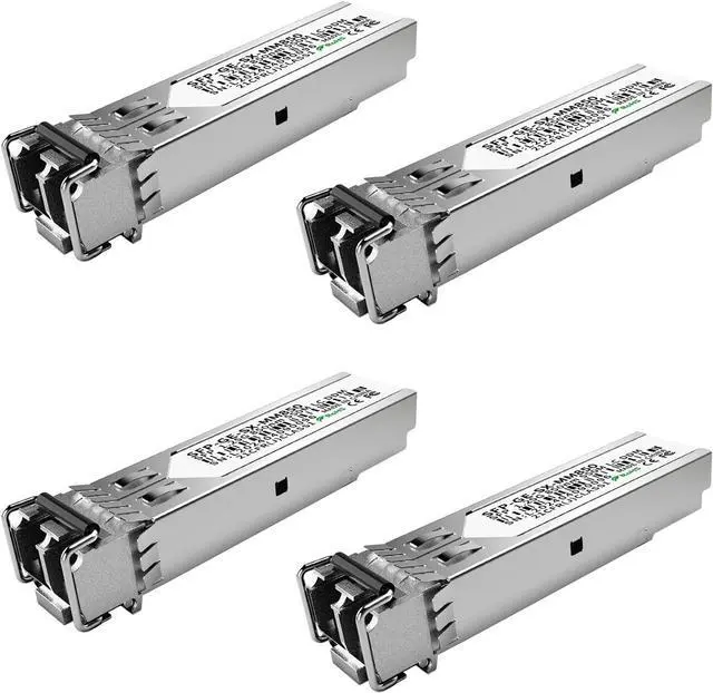 Main image of 4Pack 1.25G SFP Module 1000Base-SX Multimode LC Transceiver, 850nm MMF, 550m Range - Compatible with Cisco SFP-GE-S, Meraki MA-SFP-1GB-SX, Ubiquiti UF-MM-1G, Mikrotik, TP-Link, Netgear, Aruba and more