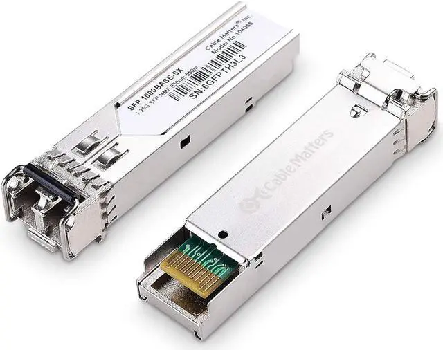 Main image of Cable Matters 2-Pack 1000BASE-SX SFP to LC Multi Mode 1G Fiber Transceiver Modular for Cisco, Ubiquiti, TP-Link, Huawei, Mikrotik, Netgear, and Supermicro Equipment
