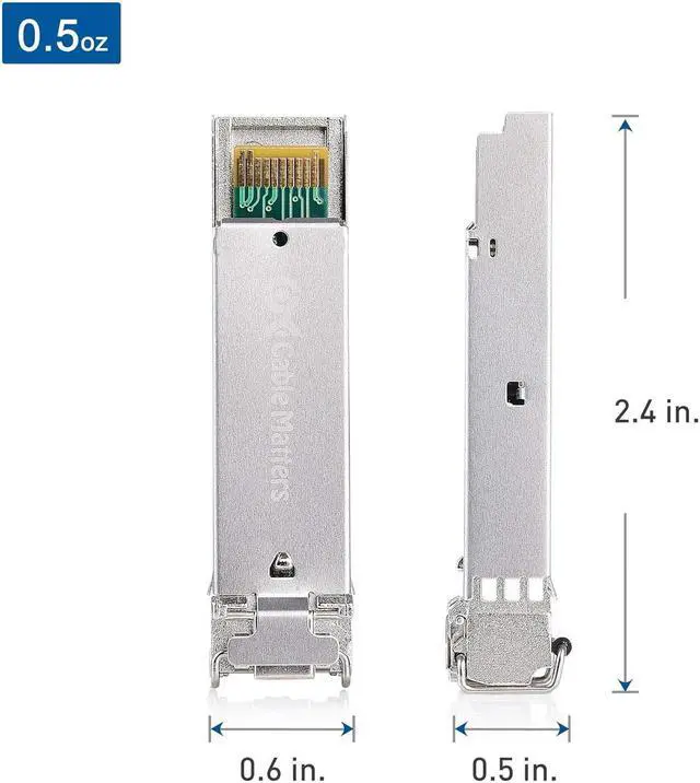 Alt view image 4 of 4 - Cable Matters 2-Pack 1000BASE-SX SFP to LC Multi Mode 1G Fiber Transceiver Modular for Cisco, Ubiquiti, TP-Link, Huawei, Mikrotik, Netgear, and Supermicro Equipment