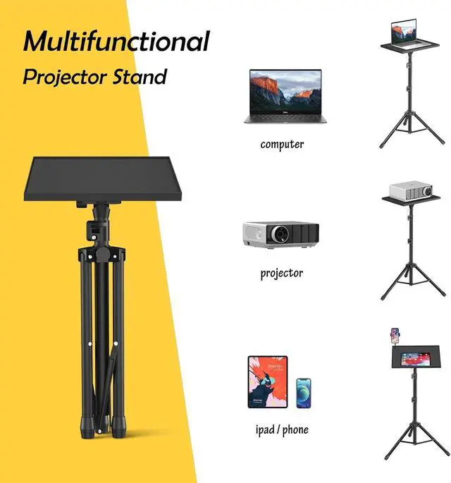Alt view image 6 of 7 - Projector Stand Tripod - Laptop Tripod Projector Stand Adjustable Height 22 to 47 Inch, Projector Tripod Stand, Tripod for Porjector, Projector Stand for Outdoor Movies