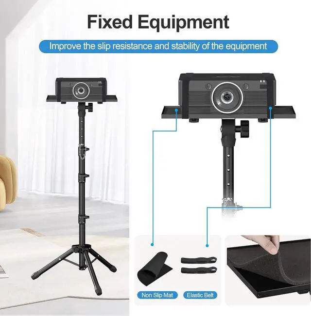 Alt view image 4 of 6 - 63" Tall Projector Stand Tripod,Laptop Tripod Projector Stand Adjustable Height 22 to 63 Inches, Projector Tripod Stand, Tripod for Porjector, Projector Stand for Outdoor Movies