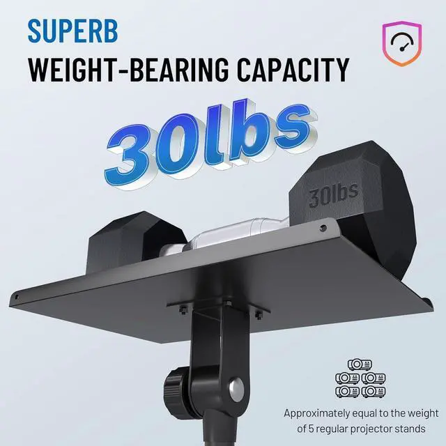 Alt view image 3 of 7 - Projector Tripod Stand Adjustable: Height 26 to 51.5in Projector Laptop Stand Portable Multifunctional DJ Rack Stand for Outdoor Movies Computer Book DJ Equipment CY0331