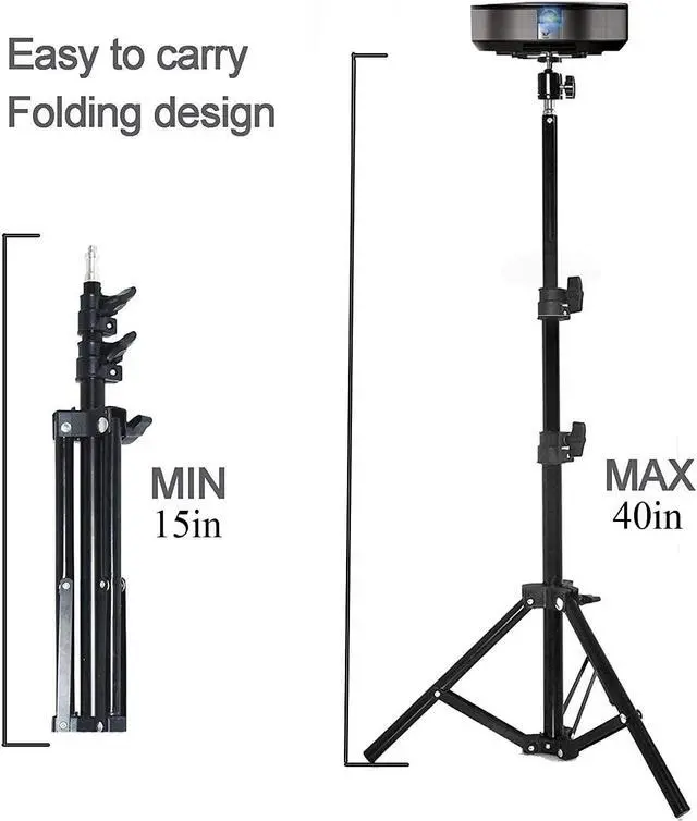 Alt view image 7 of 7 - Projector Tripod Stand, Portable Tripod Mount Floor Stand, Folding Floor Tripod Stand, Outdoor Stand for Projector,Camera, Webcam 18" to 40" (Withstand 3pounds 1.5kgs)