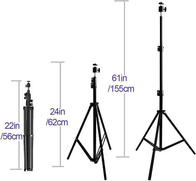 Alt view image 3 of 7 - Tripod Stand, Mini projector stand,Lightweight Portable Projector Photography Stand Camera Tripod Adjustable Height 20" to 61" Floor Stand Holder, inculded 360° Rotatable Head Ball (withstand 3pound)