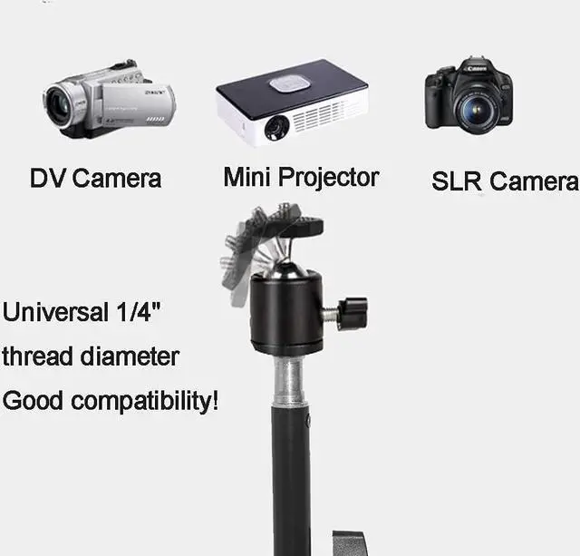 Alt view image 6 of 7 - Tripod Stand, Mini projector stand,Lightweight Portable Projector Photography Stand Camera Tripod Adjustable Height 20" to 61" Floor Stand Holder, inculded 360° Rotatable Head Ball (withstand 3pound)