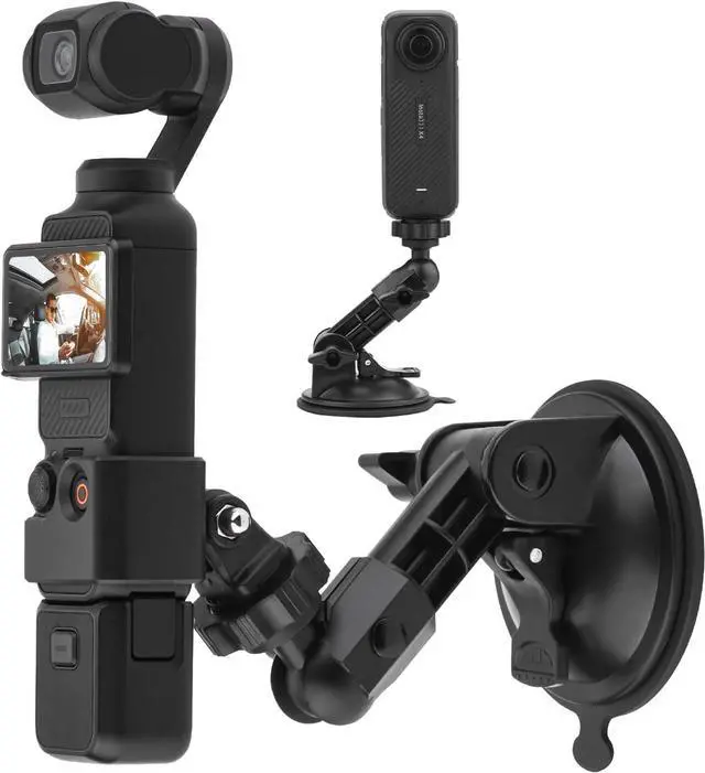 Main image of Pocket 3 Suction Cup Mount, Windshield Window Dash Holder Kit with Expansion Adapter for Insta360 X3 X4 X2 Go 3S for GoPro Max Mini Hero 13 12 11 10 9 8 7 6 Pocket 3 2 Action 5 Pro 4 Accessories