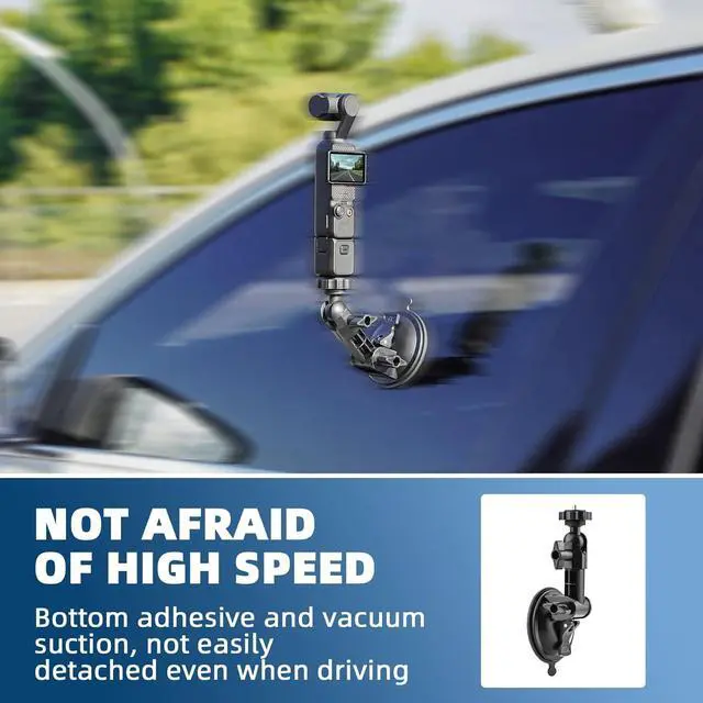 Alt view image 3 of 7 - Pocket 3 Suction Cup Mount, Windshield Window Dash Holder Kit with Expansion Adapter for Insta360 X3 X4 X2 Go 3S for GoPro Max Mini Hero 13 12 11 10 9 8 7 6 Pocket 3 2 Action 5 Pro 4 Accessories