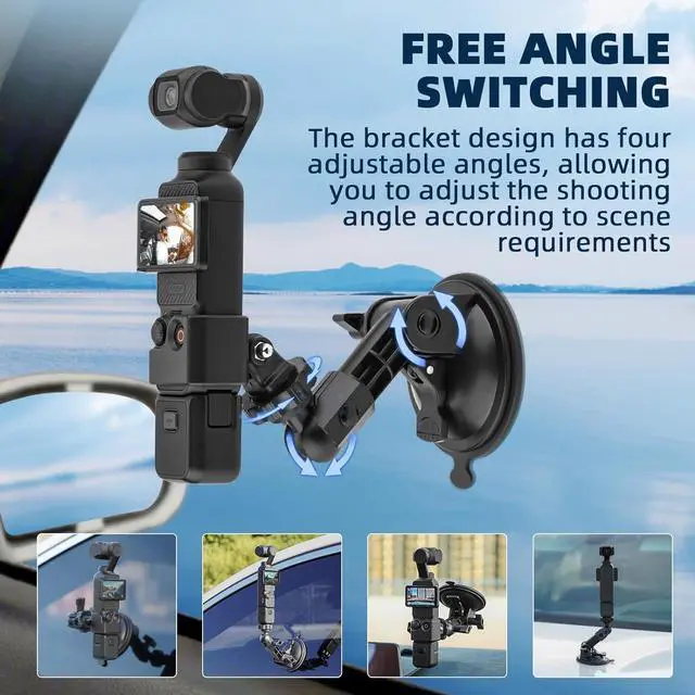 Alt view image 5 of 7 - Pocket 3 Suction Cup Mount, Windshield Window Dash Holder Kit with Expansion Adapter for Insta360 X3 X4 X2 Go 3S for GoPro Max Mini Hero 13 12 11 10 9 8 7 6 Pocket 3 2 Action 5 Pro 4 Accessories