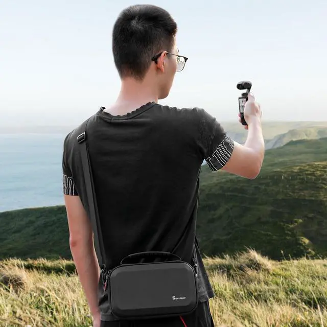 Alt view image 7 of 7 - Osmo Pocket 3 Case, Portable PU Storage Protective Bag for DJI Osmo Pocket 3 Creator Combo Accessories