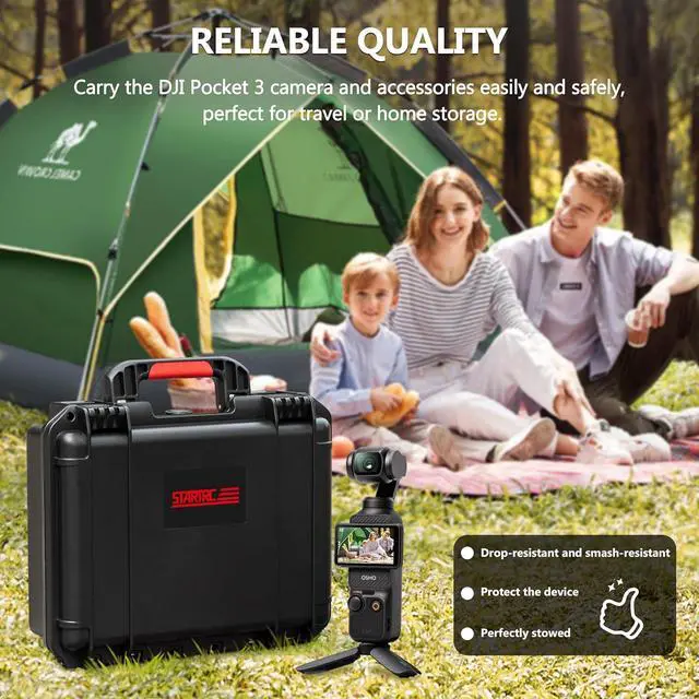 Alt view image 3 of 7 - OSMO Pocket 3 Hard Case, Multifunctional Portable Waterproof Hard Case for DJI OSMO Pocket 3 Creator Combo Camera Accessories