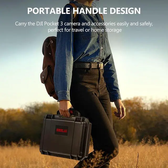 Alt view image 5 of 7 - OSMO Pocket 3 Hard Case, Multifunctional Portable Waterproof Hard Case for DJI OSMO Pocket 3 Creator Combo Camera Accessories