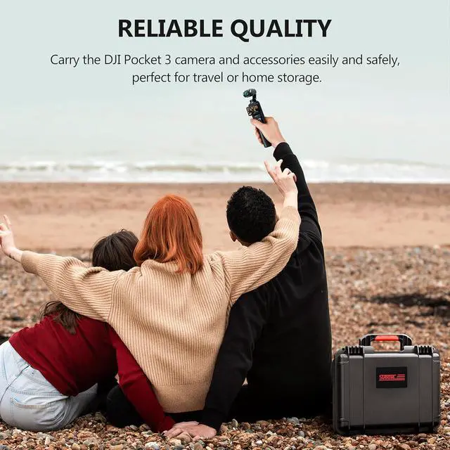 Alt view image 6 of 7 - OSMO Pocket 3 Hard Case, Multifunctional Portable Waterproof Hard Case for DJI OSMO Pocket 3 Creator Combo Camera Accessories