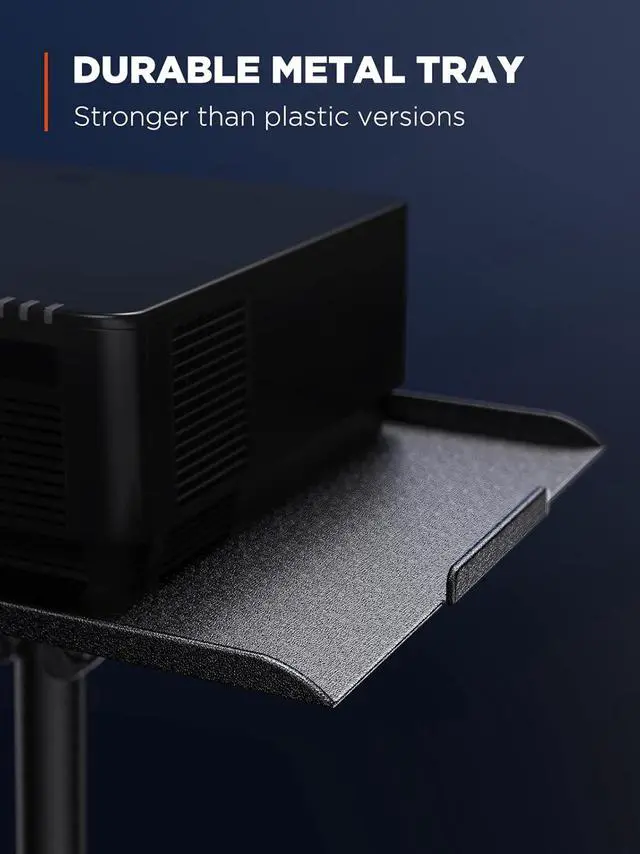 Alt view image 4 of 7 - Projector Tripod Stand, Foldable Projector Stand, Multipurpose Laptop Stand with Removable Mouse Tray, Adjustable Height 25-63 inch, Outdoor Movie Projector Stand, AMPS03