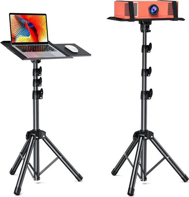 Main image of Projector Tripod Stand, Foldable Projector Stand, Multipurpose Laptop Stand with Removable Mouse Tray, Adjustable Height 25-63 inch, Outdoor Movie Projector Stand, AMPS03