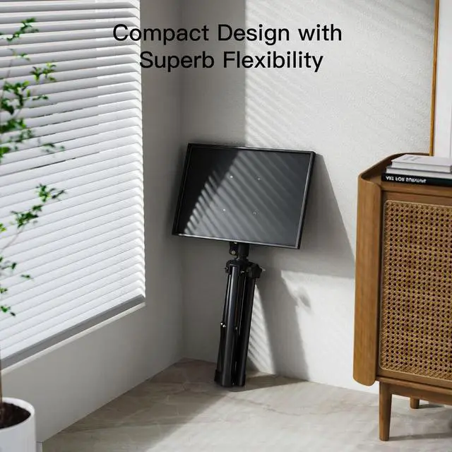Alt view image 5 of 7 - Height Adjustable Projector Tripod Stand for 26 to 51 in, Foldable Laptop Tripod Stand, Portable Outdoor Projector Stand for Laptop, Projector, DJ, or Sheet Music-AMPS02