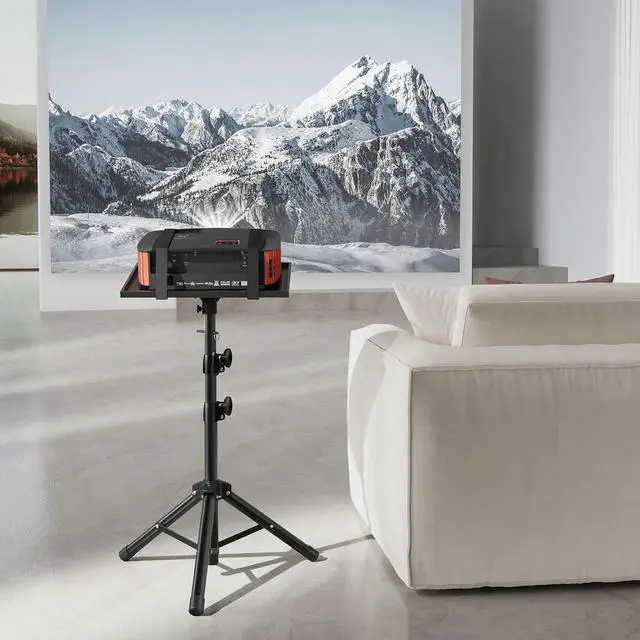 Alt view image 7 of 7 - Height Adjustable Projector Tripod Stand for 26 to 51 in, Foldable Laptop Tripod Stand, Portable Outdoor Projector Stand for Laptop, Projector, DJ, or Sheet Music-AMPS02