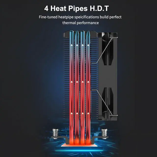 Alt view image 5 of 7 - Premium CPU Cooler, PWM 130mm Fan, 180W TDP CPU Air Cooler, Nickel-Plated Anti-oxidant Protective Layer AM4 CPU Cooler for AM5, Ryzen, Intel LGA 1700/1200/115X (Paladin EX400)