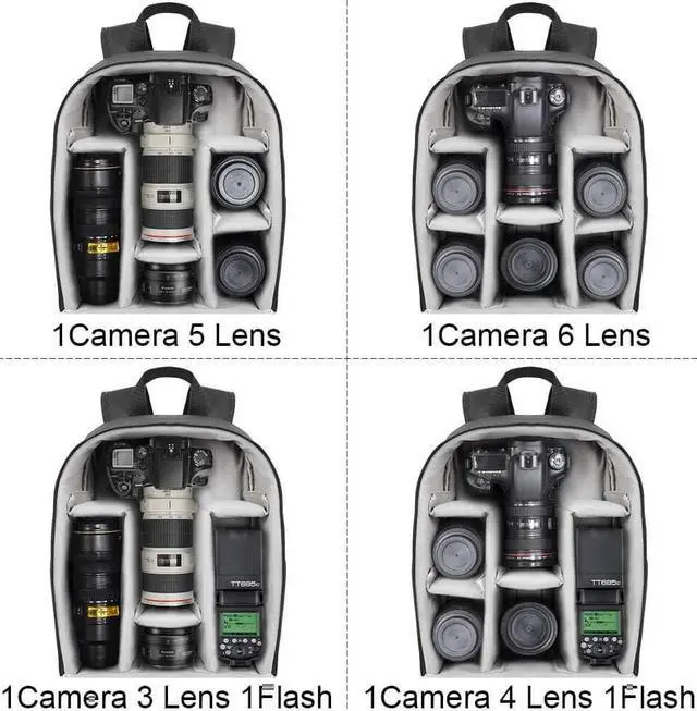 Alt view image 4 of 7 - Camera Backpack Bag Professional for DSLR/SLR Mirrorless Camera Waterproof, Camera Case Compatible for Sony Canon Nikon
