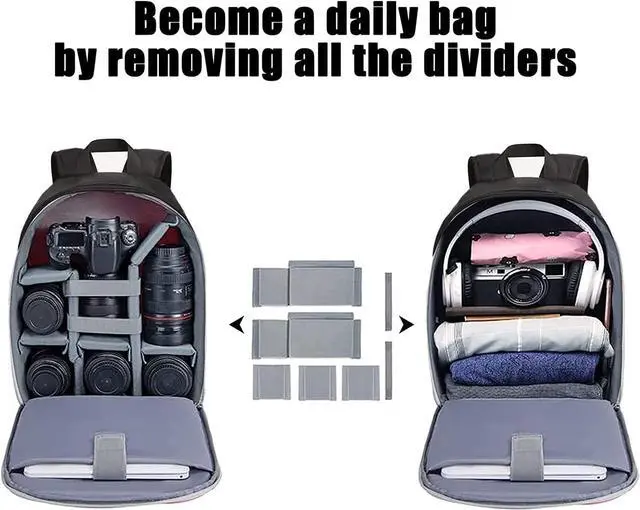 Alt view image 6 of 7 - Camera Backpack Bag Professional for DSLR/SLR Mirrorless Camera Waterproof, Camera Case Compatible for Sony Canon Nikon