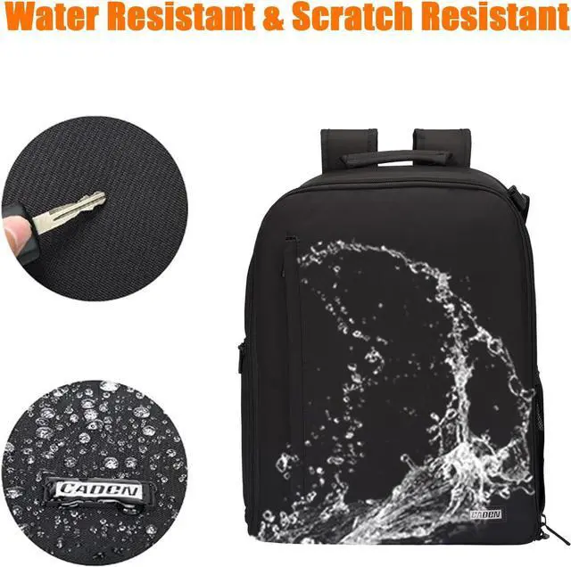 Alt view image 5 of 7 - Camera Backpack Bag with Laptop Compartment 15.6" for DSLR/SLR Mirrorless Camera Waterproof, Camera Case Compatible for Sony Canon Nikon Camera and Lens Tripod Accessories Black