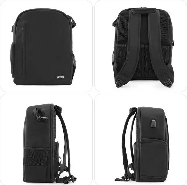 Alt view image 7 of 7 - Camera Backpack Bag for DSLR/SLR Mirrorless Camera Waterproof with 15.6 inch Laptop Compartment, USB Charging Port, Tripod Holder, Rain Cover, Camera Case Compatible for Sony Canon Nikon Black L
