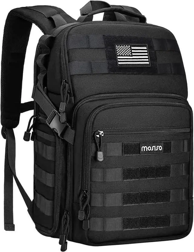 Main image of Camera Backpack, DSLR/SLR/Mirrorless Tactical Camera Bag Case with Laptop Compartment Compatible with Canon/Nikon/Sony, Black