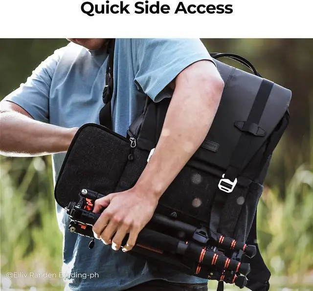 Alt view image 5 of 6 - Camera Backpack, Camera Bags for Photographers Dslr Cameras Compatible for Canon Nikon Sony DJI Mavic Drone, 20L Large Capacity Bag Cover 15.6 Inch Laptop Camera Cases with Raincover