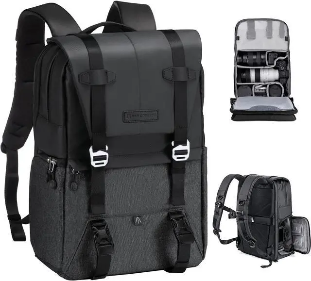 Main image of Camera Backpack, Camera Bags for Photographers Dslr Cameras Compatible for Canon Nikon Sony DJI Mavic Drone, 20L Large Capacity Bag Cover 15.6 Inch Laptop Camera Cases with Raincover