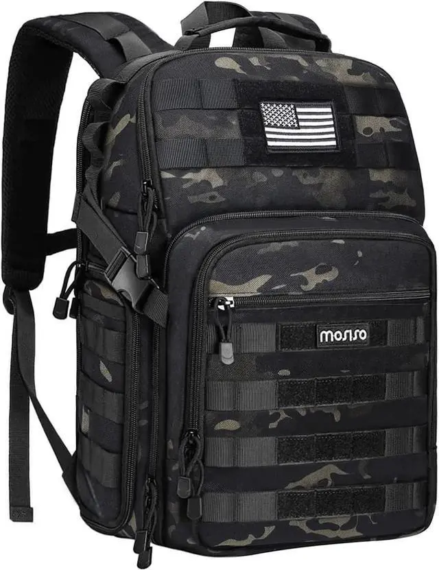 Main image of Camera Backpack, DSLR/SLR/Mirrorless Photography Tactical Camera Bag Case with Tripod Holder & 15-16 inch Laptop Compartment & USA Flag Compatible with Canon/Nikon/Sony, Night Camouflage