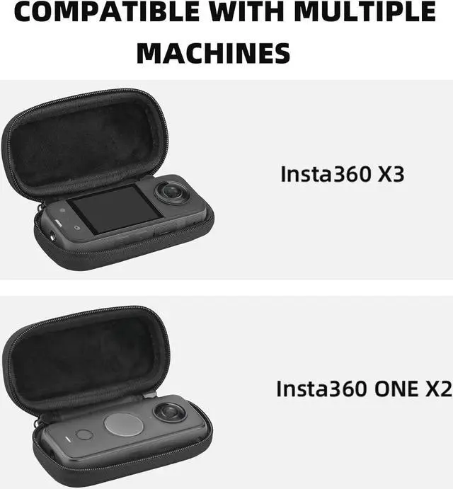 Alt view image 3 of 7 - Carrying Case for Insta360 X3, Portable Storage Bag Lens Protective Cover Hard Shell Protector Travel Case with wrist strap for Insta360 ONE X X2 X3 Camera Accessories(Not for X4)