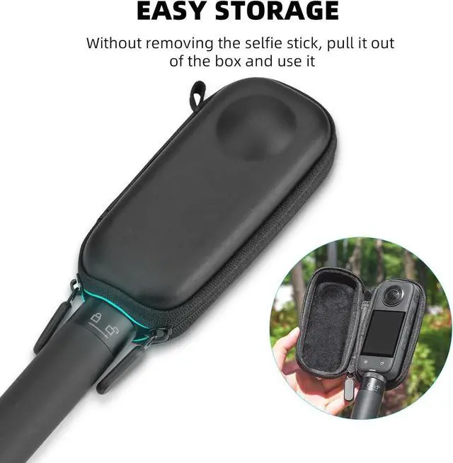 Alt view image 5 of 7 - Carrying Case for Insta360 X3, Portable Storage Bag Lens Protective Cover Hard Shell Protector Travel Case with wrist strap for Insta360 ONE X X2 X3 Camera Accessories(Not for X4)