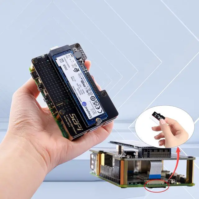 Alt view image 6 of 7 - N04 M.2 NVMe to PCIe Adapter for Raspberry Pi 5, Support M.2 NVMe SSD 2230 2242 2260 2280
