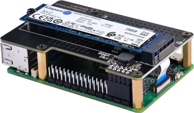 Alt view image 2 of 7 - N04 M.2 NVMe to PCIe Adapter for Raspberry Pi 5, Support M.2 NVMe SSD 2230 2242 2260 2280