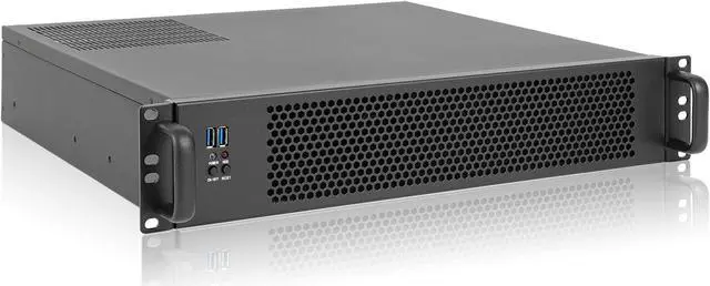 Main image of MicroATX/Mini-ITX 2U Rackmount Server Chassis max 7x3.5 Bay / USB3.0 with 2.0 Adapter Support ATX PSU Either top or Side Cooling Depth 15.7"