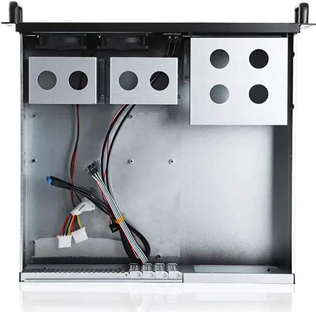Alt view image 6 of 7 - 2U Micro ATX Compact Rackmount 2 x 5.25 Chassis Support ATX PS2 PSU with 120mm Fan on top, USB3.0 with 2.0 Adapter