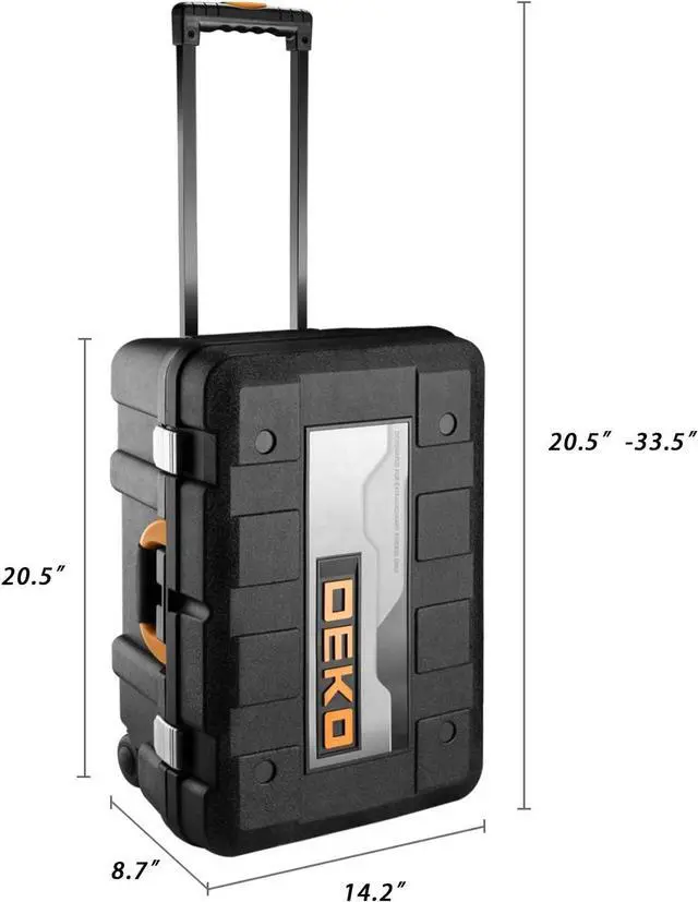 Alt view image 5 of 7 - 258 Piece Tool Kit with Rolling Tool Box Socket Wrench Hand Tool Set Mechanic Case Trolley Portable