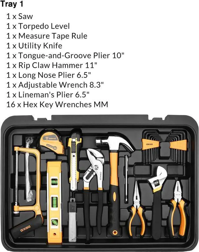 Alt view image 2 of 7 - 258 Piece Tool Kit with Rolling Tool Box Socket Wrench Hand Tool Set Mechanic Case Trolley Portable