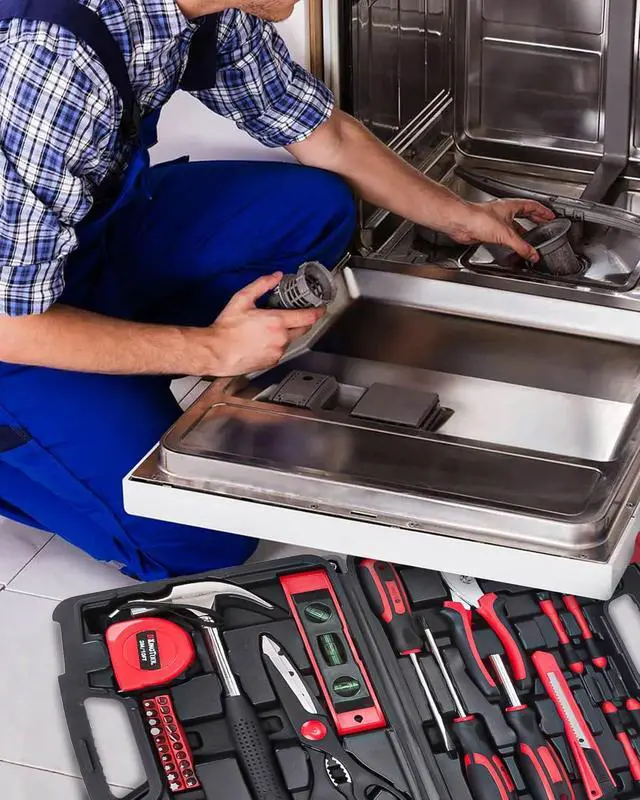 Alt view image 5 of 7 - Home Repair Tool Kit - 149 Pieces Basic Home Repair Tool Set, General Mechanic Tool Set, General Household Tool Kit with Plastic Toolbox, Perfect for Homeowner, Office & College Repairs