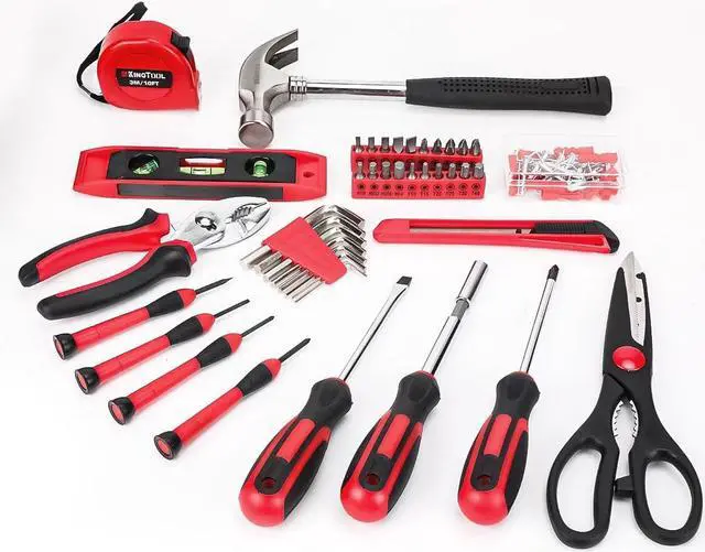 Alt view image 7 of 7 - Home Repair Tool Kit - 149 Pieces Basic Home Repair Tool Set, General Mechanic Tool Set, General Household Tool Kit with Plastic Toolbox, Perfect for Homeowner, Office & College Repairs
