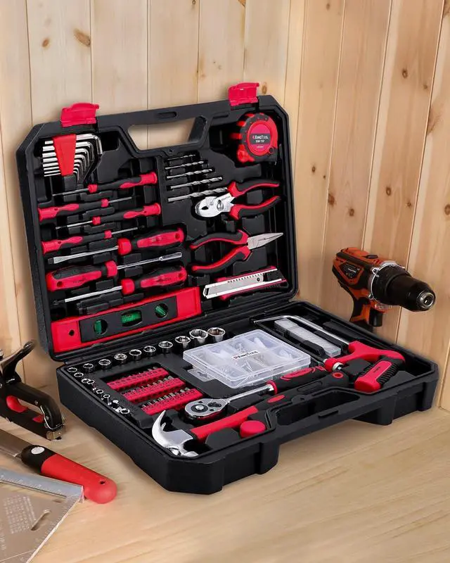 Alt view image 4 of 7 - Home Repair Tool Kit - 226 Piece General Home/Auto Repair Tool Set, General Mechanic Tool Set, General Household Tool Kit, Perfect for Homeowner, Diyer, Handyman