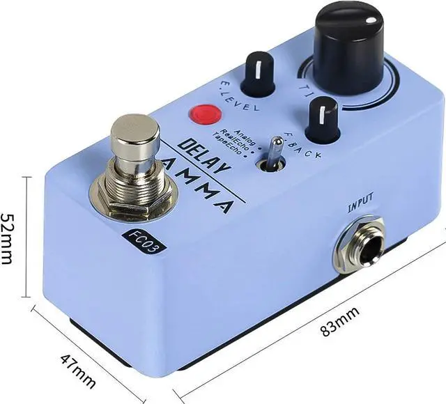 Alt view image 6 of 6 - FC03 Delay Pedal Electric Guitar 3 Delay Effects Modes Analog Real Echo Tape Echo True Bypass