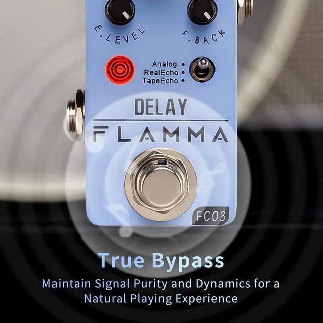 Alt view image 3 of 6 - FC03 Delay Pedal Electric Guitar 3 Delay Effects Modes Analog Real Echo Tape Echo True Bypass
