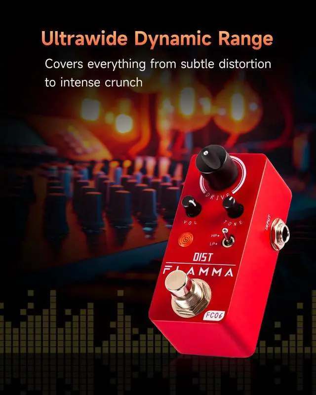 Alt view image 3 of 7 - FC06 Distortion Guitar Pedal Electric Guitar Effects with 2 Modes HP/LP, Mini Analog Guitar Pedal, True Bypass