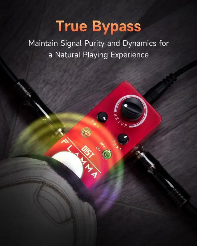Alt view image 4 of 7 - FC06 Distortion Guitar Pedal Electric Guitar Effects with 2 Modes HP/LP, Mini Analog Guitar Pedal, True Bypass