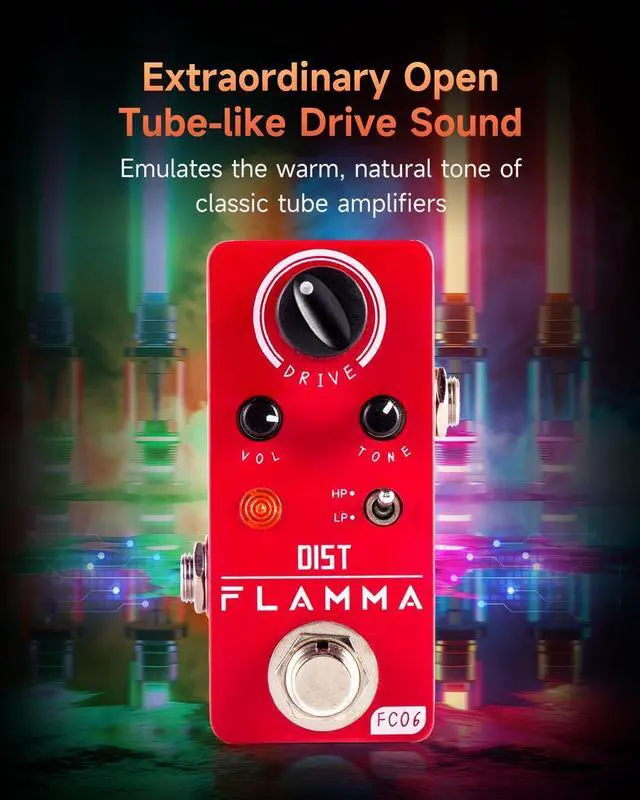 Alt view image 5 of 7 - FC06 Distortion Guitar Pedal Electric Guitar Effects with 2 Modes HP/LP, Mini Analog Guitar Pedal, True Bypass