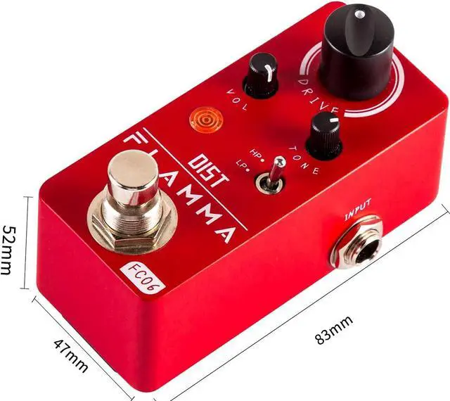 Alt view image 7 of 7 - FC06 Distortion Guitar Pedal Electric Guitar Effects with 2 Modes HP/LP, Mini Analog Guitar Pedal, True Bypass