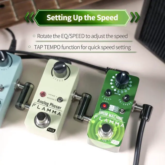 Alt view image 6 of 7 - FC12 Drum Machine Guitar Pedal Drum Pedal with Real-Time FILL Function, Guitar Effect Pedal with 48 Drum Grooves 6 Music Styles & Tap Tempo EQ Presets, 44.1kHz/24Bit Mini Pedal